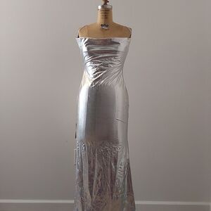 Elegant Silver Maxi Dress